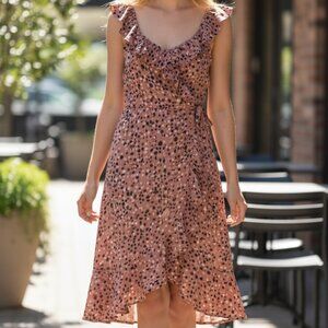 SOCIALITE Women Pink Spot Dress LARGE